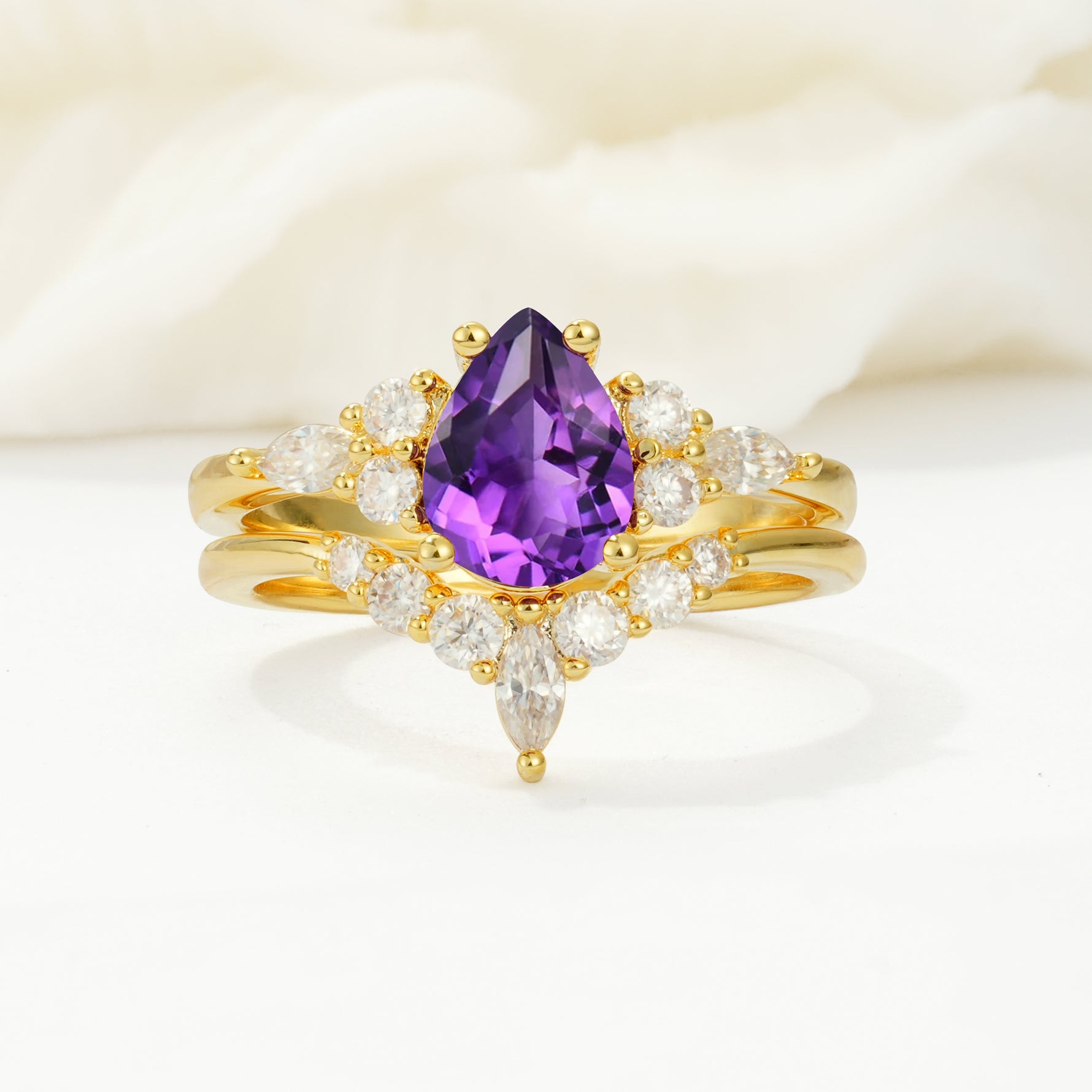 SR17103 Amethyst Ring - Yellow-Gold
