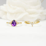 SR17103 Amethyst Ring - White-Gold