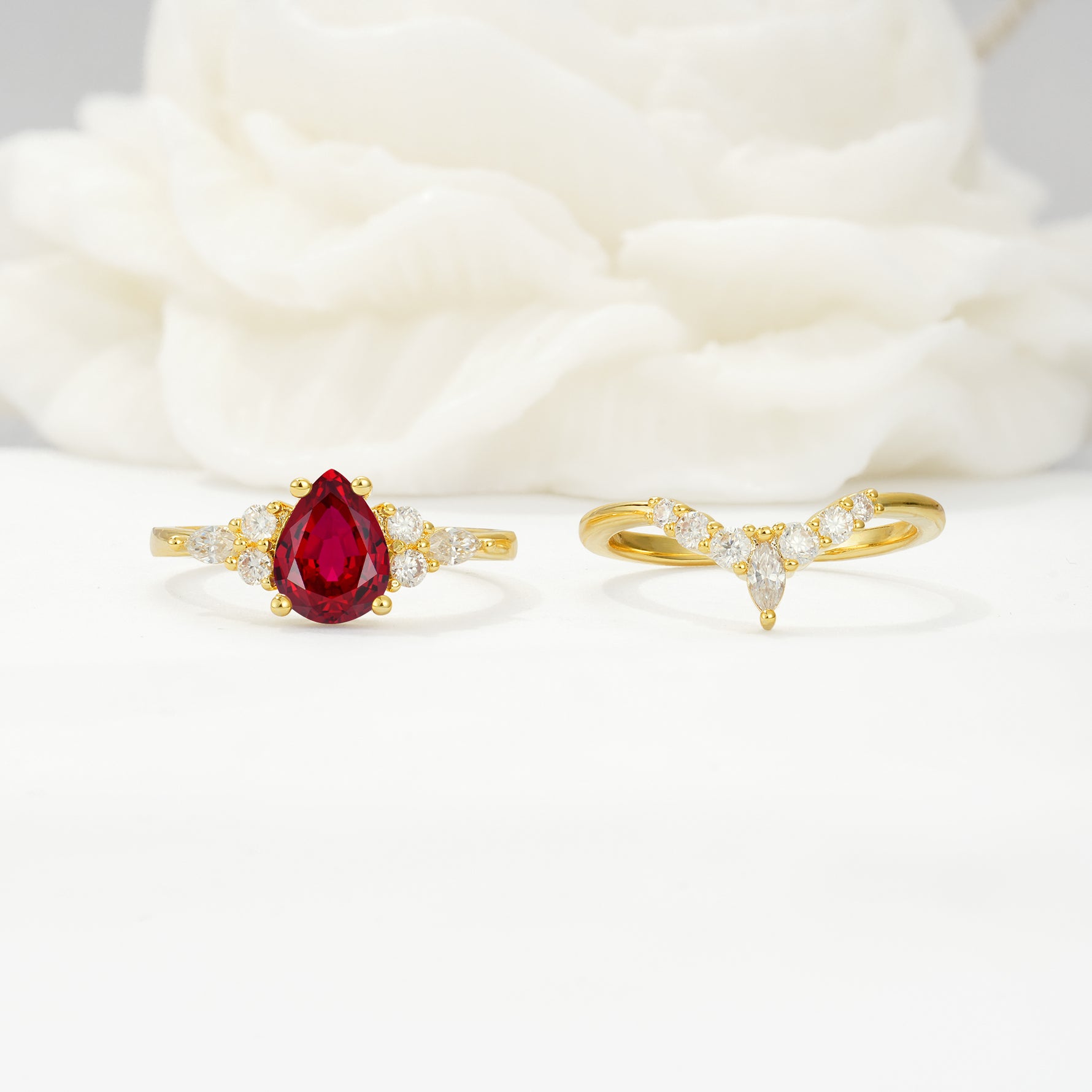 SR17103 Ruby Ring - White-Gold