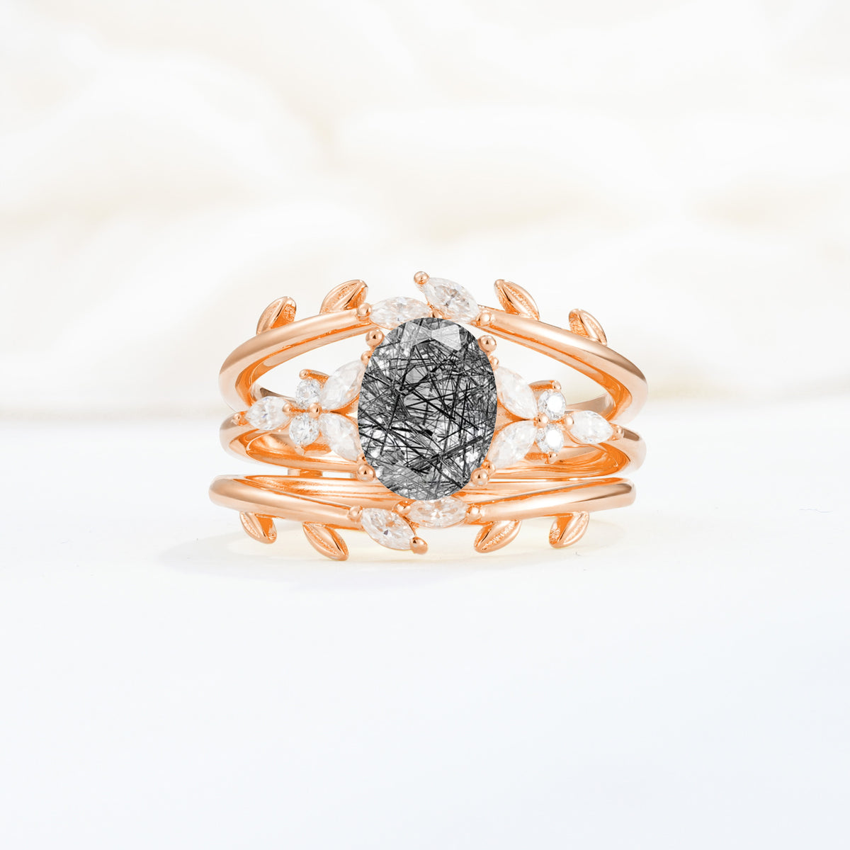 SR17104 Black Rutilated Quartz Ring - Additional view