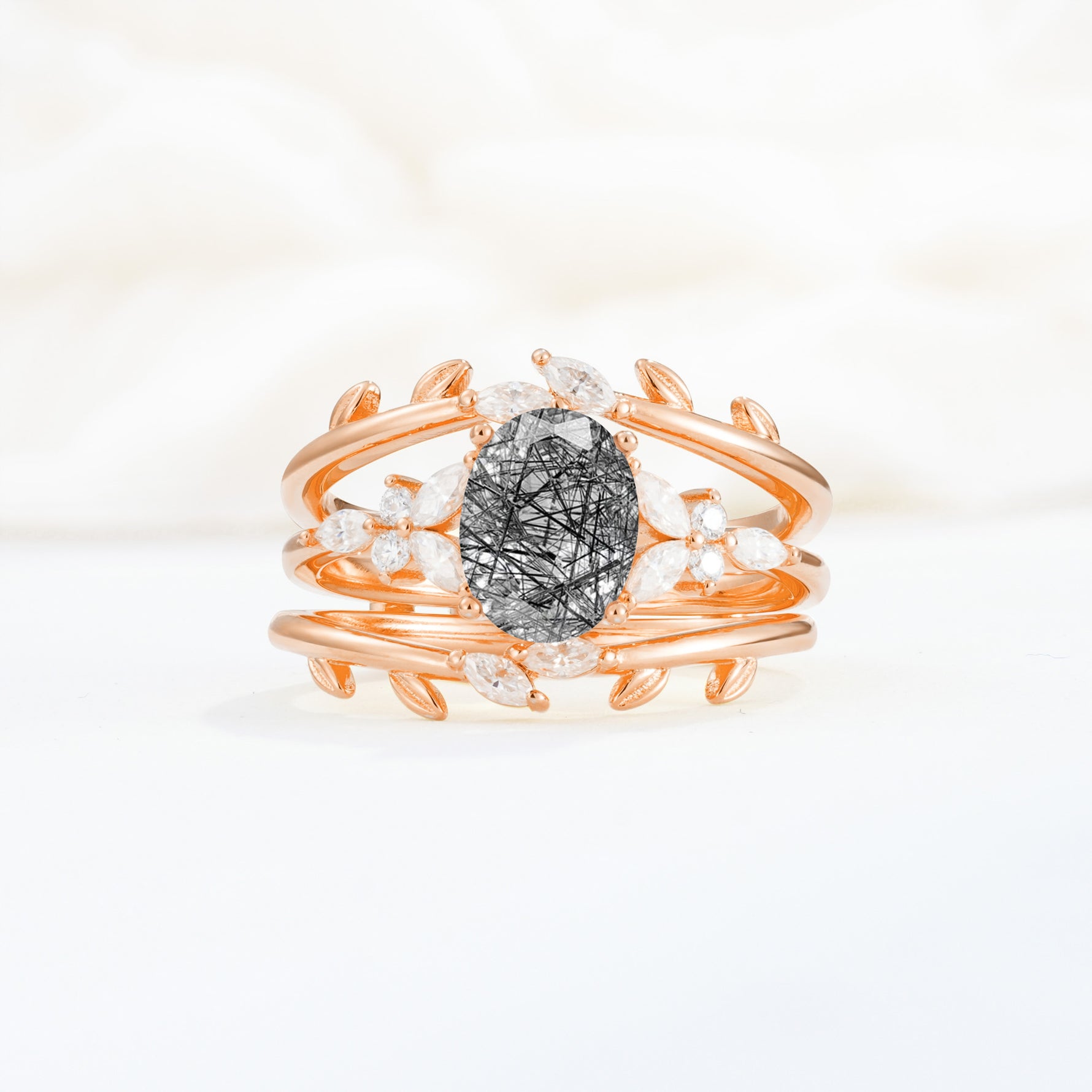 SR17104 Black Rutilated Quartz Ring - Additional view