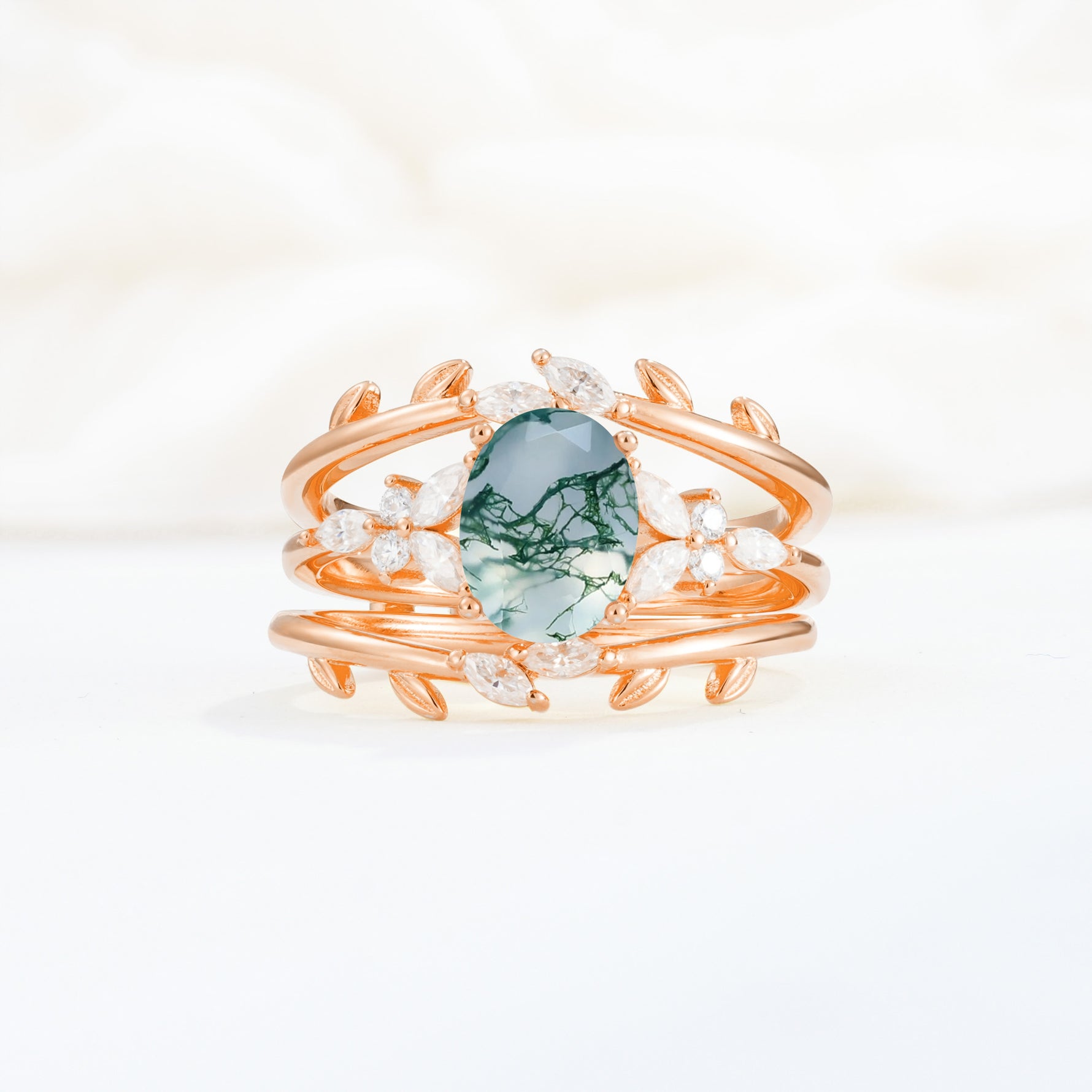 SR17104 Moss Agate Ring - Additional view