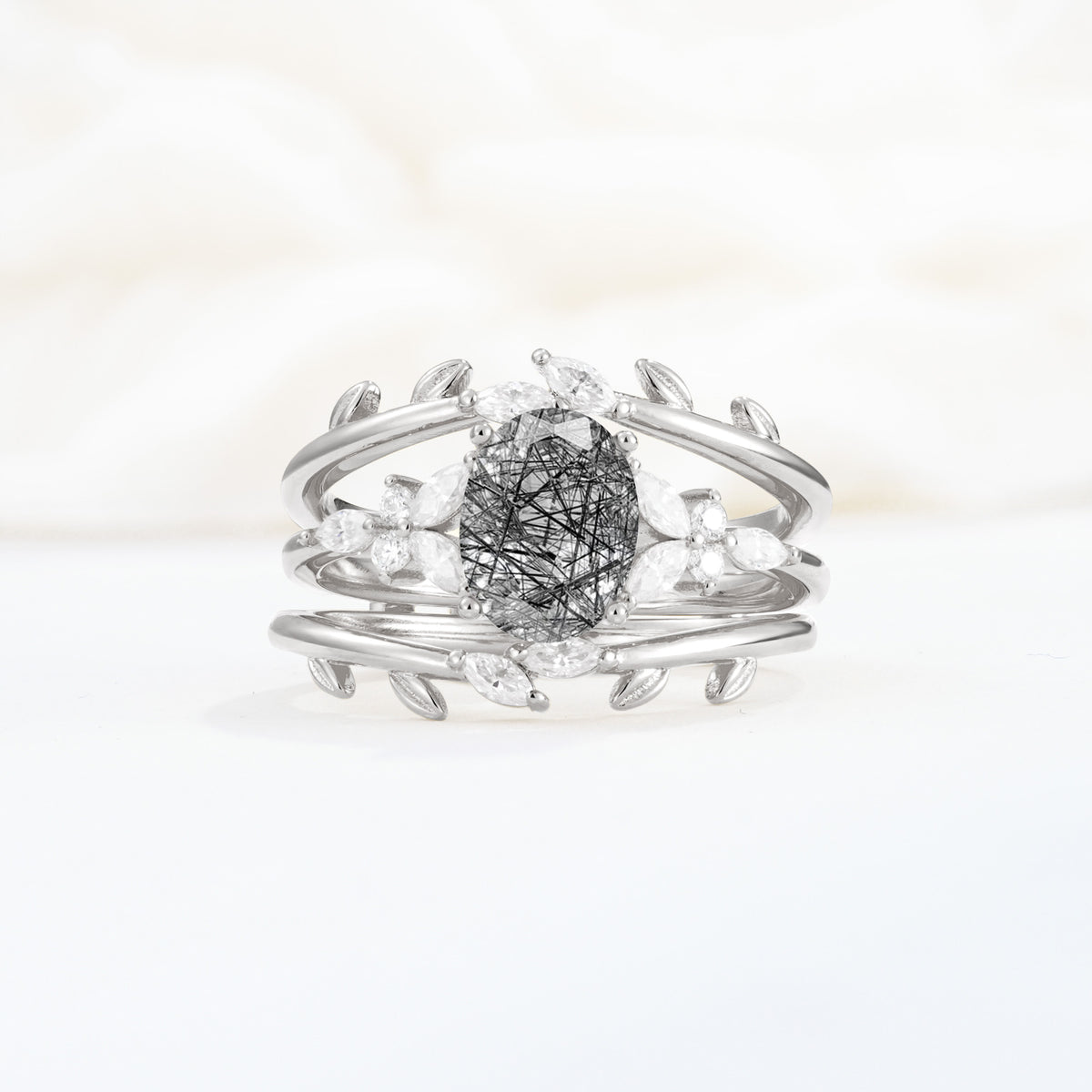SR17104 Black Rutilated Quartz Ring - Additional view