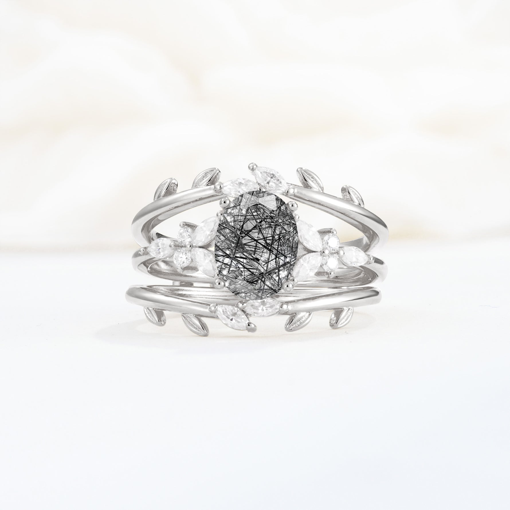 SR17104 Black Rutilated Quartz Ring - Additional view