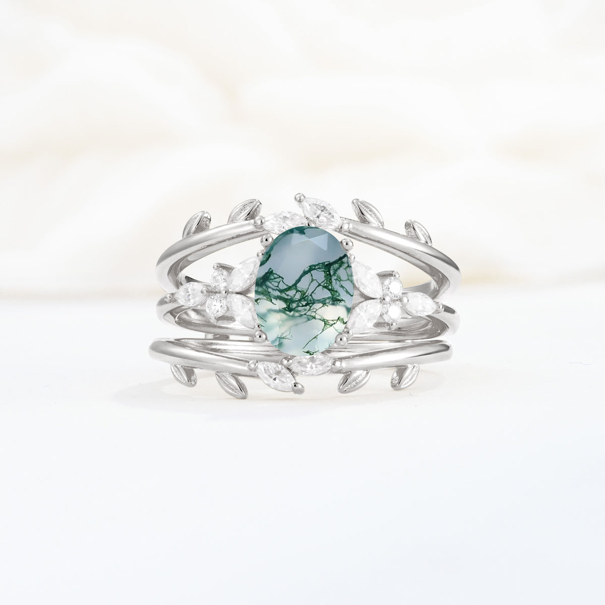 SR17104 Moss Agate Ring - Additional view