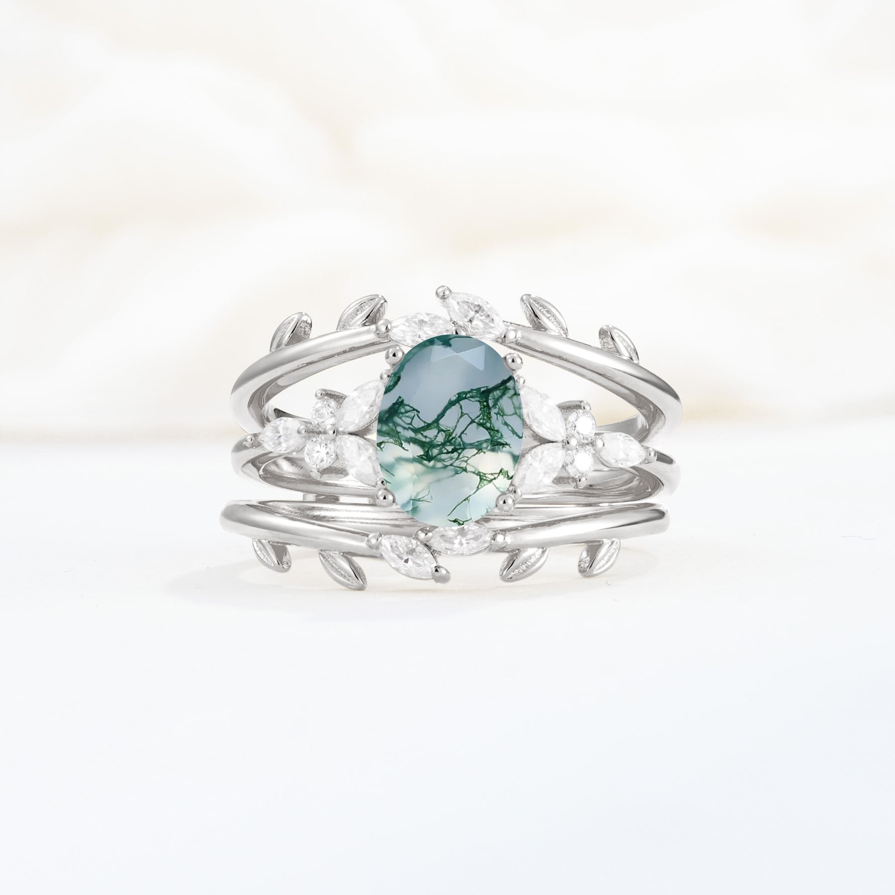 SR17104 Moss Agate Ring - Additional view