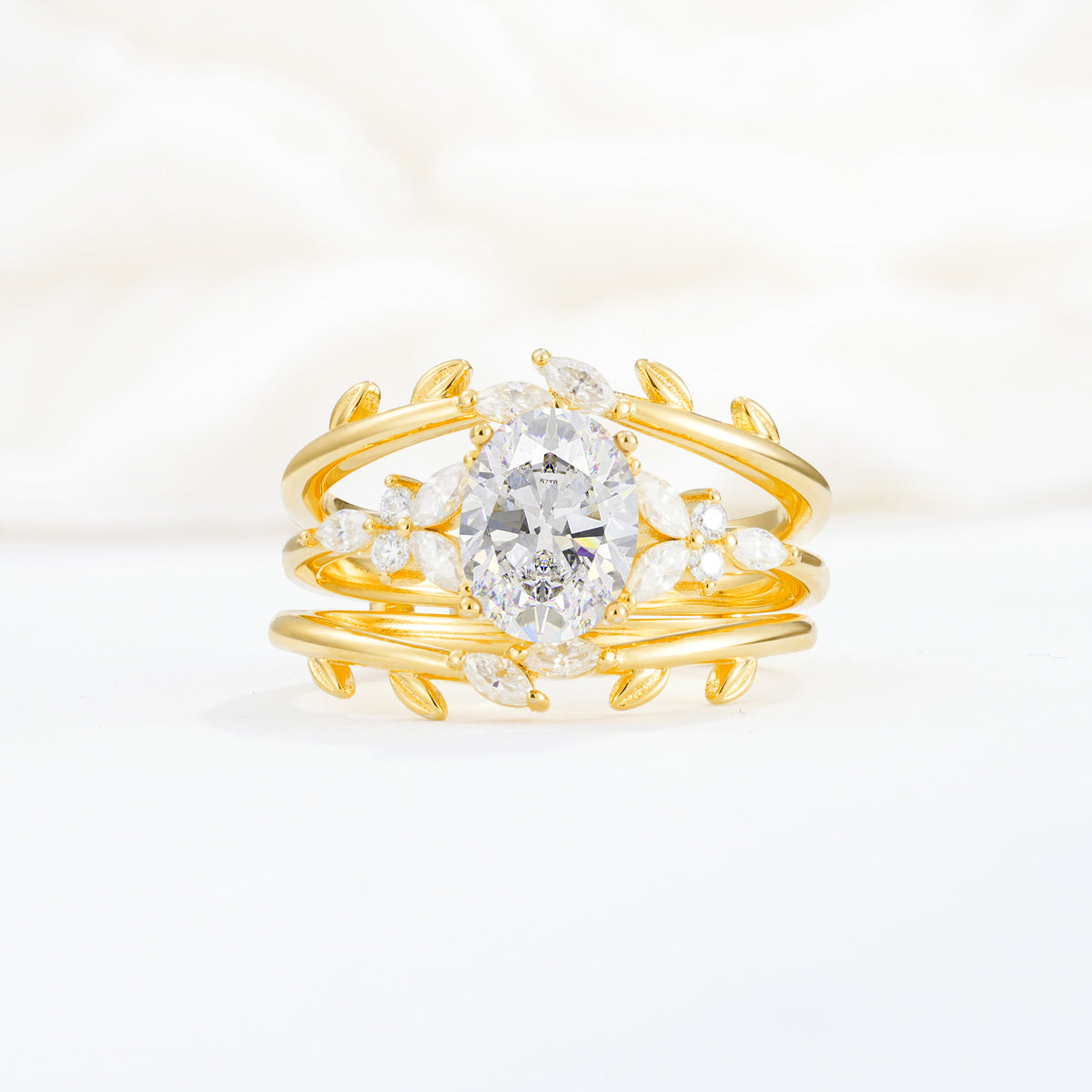 SR17104 Moissanite Ring - Yellow-Gold