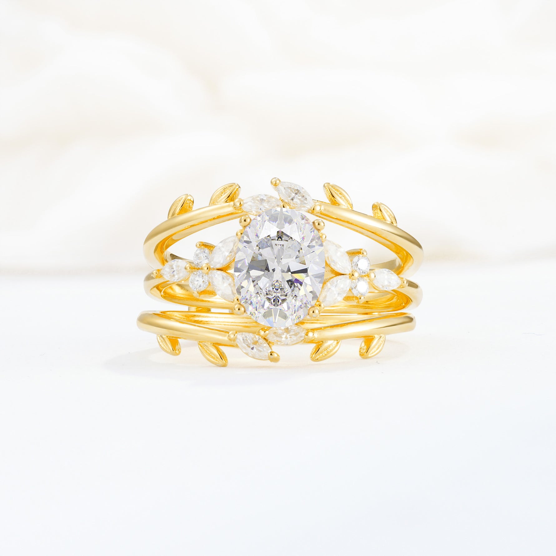 SR17104 Moissanite Ring - Yellow-Gold
