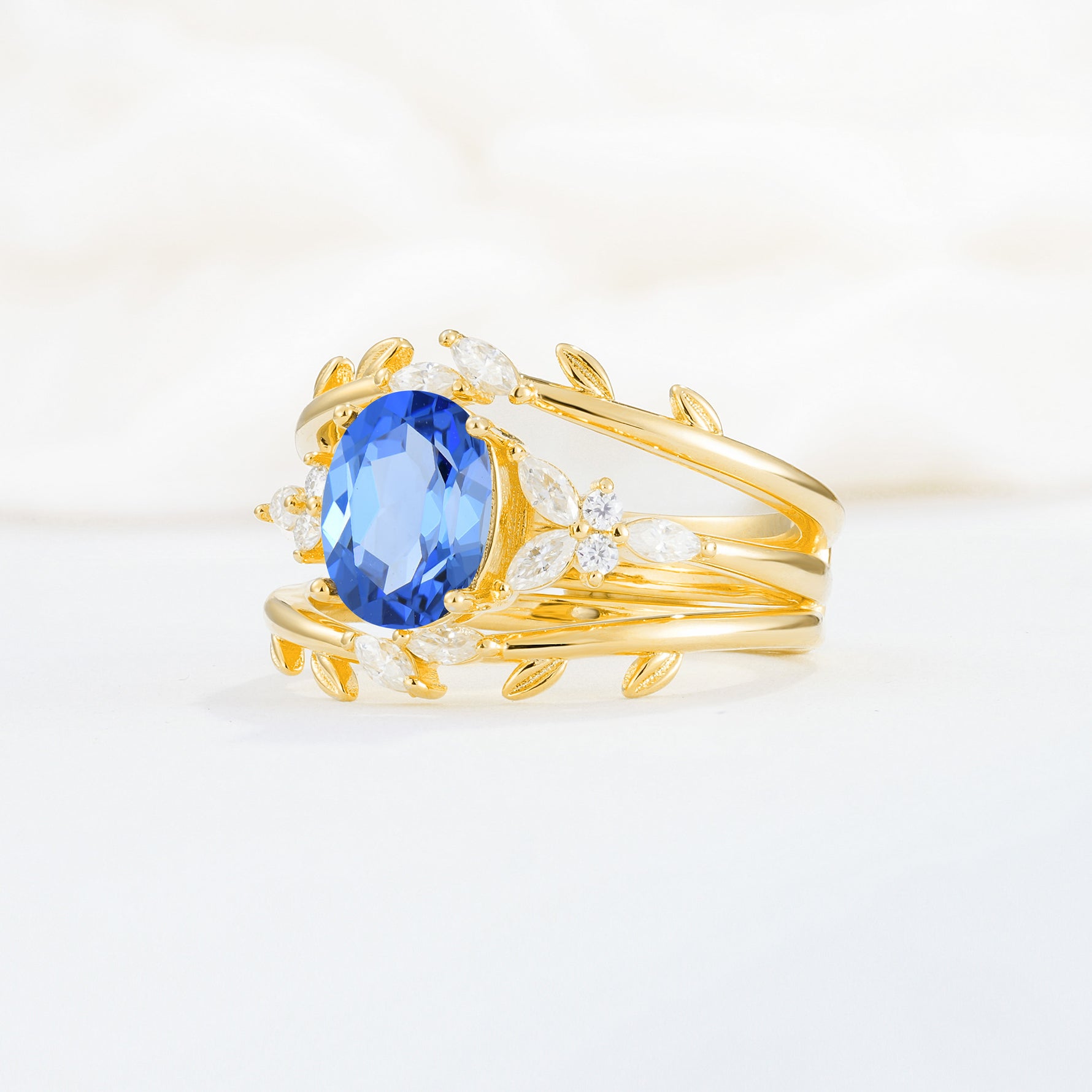 SR17104 Sapphire Ring - White-Gold