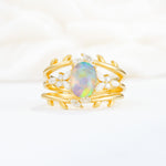 SR17104 Fire Opal Ring - Yellow-Gold