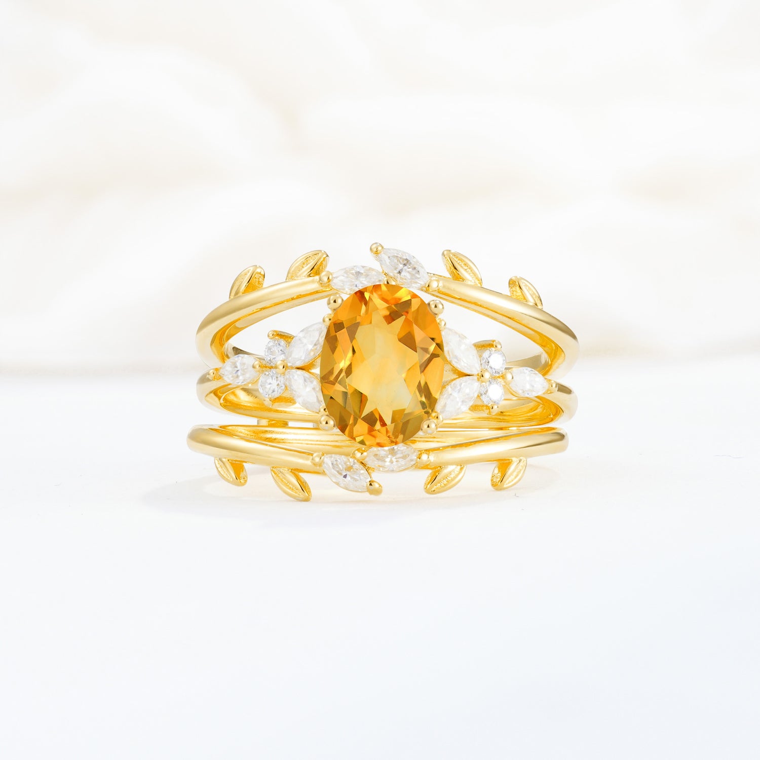 SR17104 Citrine Ring - Yellow-Gold