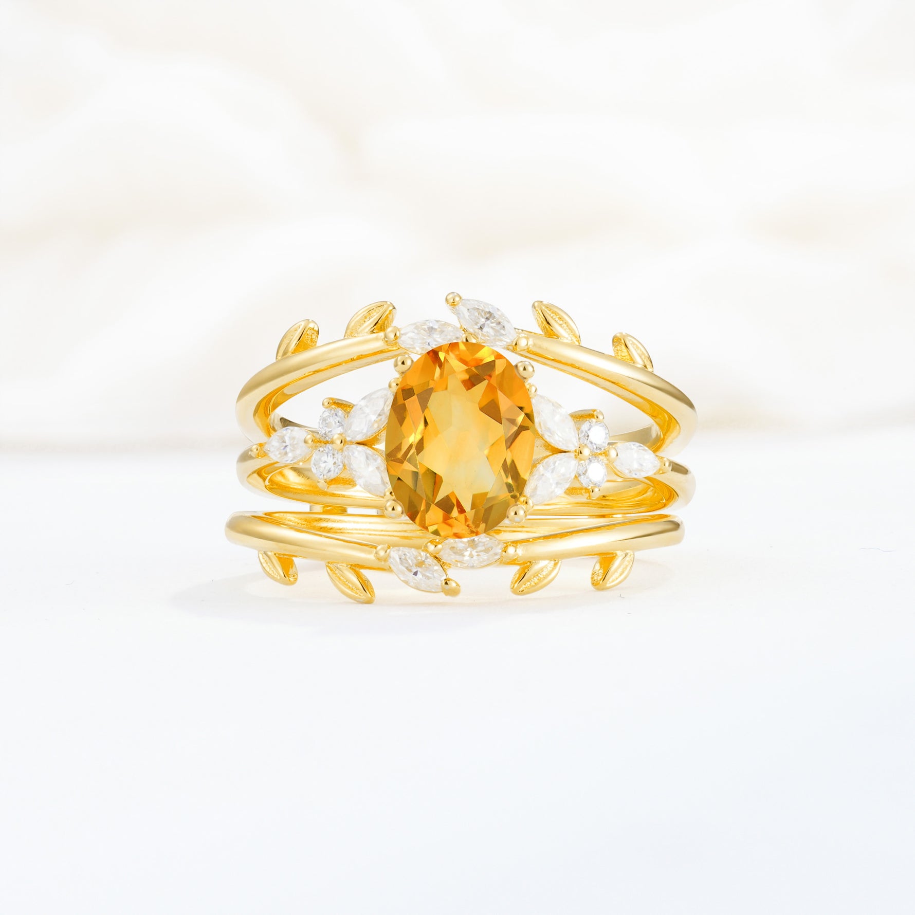 SR17104 Citrine Ring - Yellow-Gold
