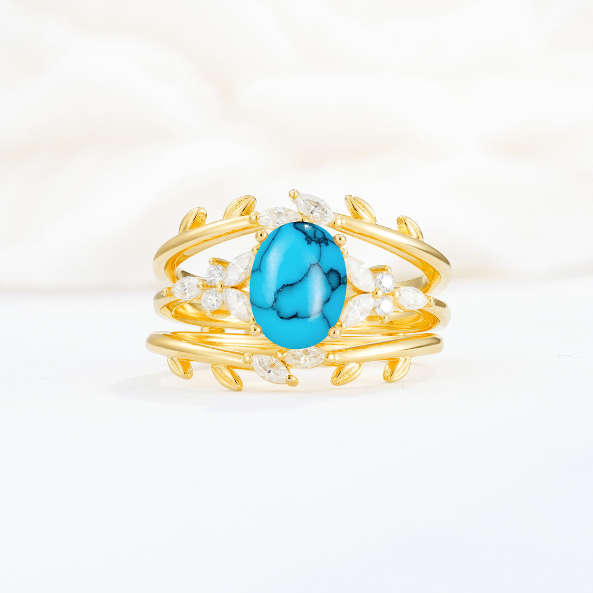 SR17104 Turquoise Ring - Yellow-Gold