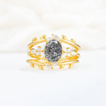 SR17104 Black Rutilated Quartz Ring - Yellow-Gold