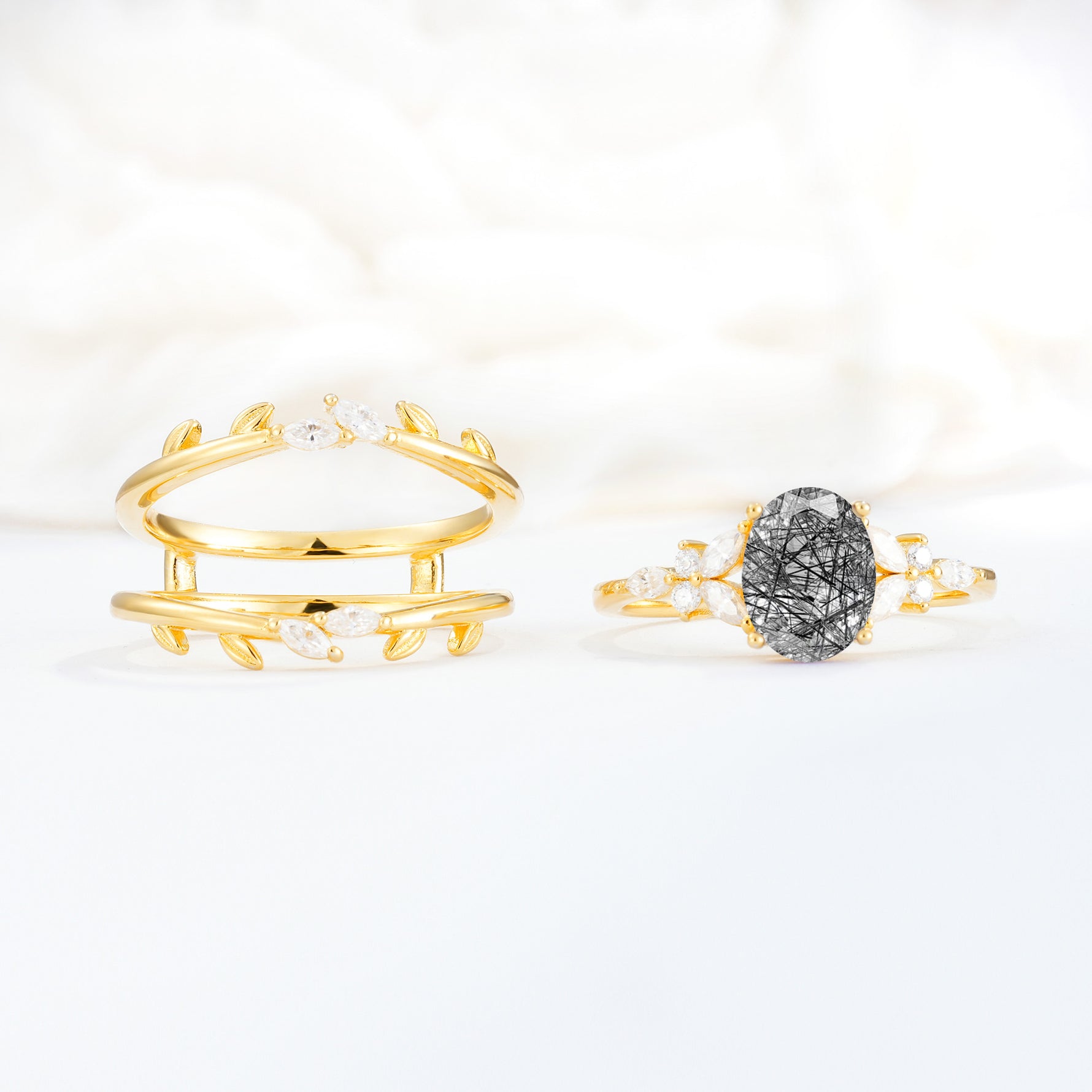 SR17104 Black Rutilated Quartz Ring - Additional view