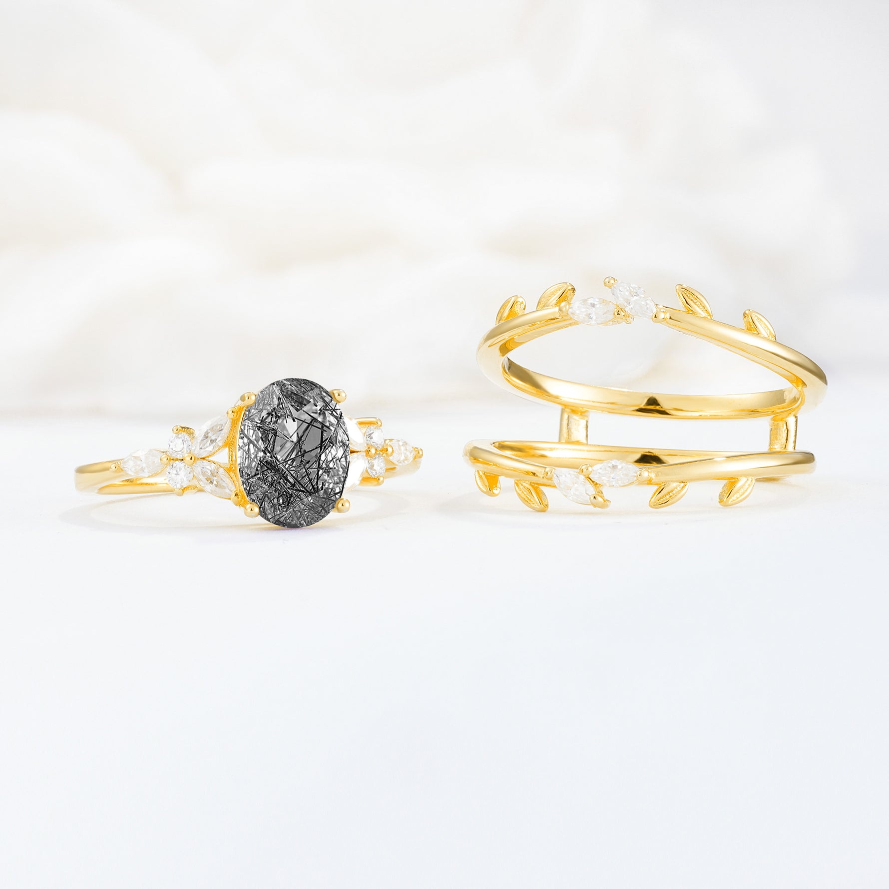 SR17104 Black Rutilated Quartz Ring - Additional view