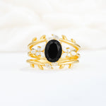 SR17104 Black Onyx Ring - Yellow-Gold