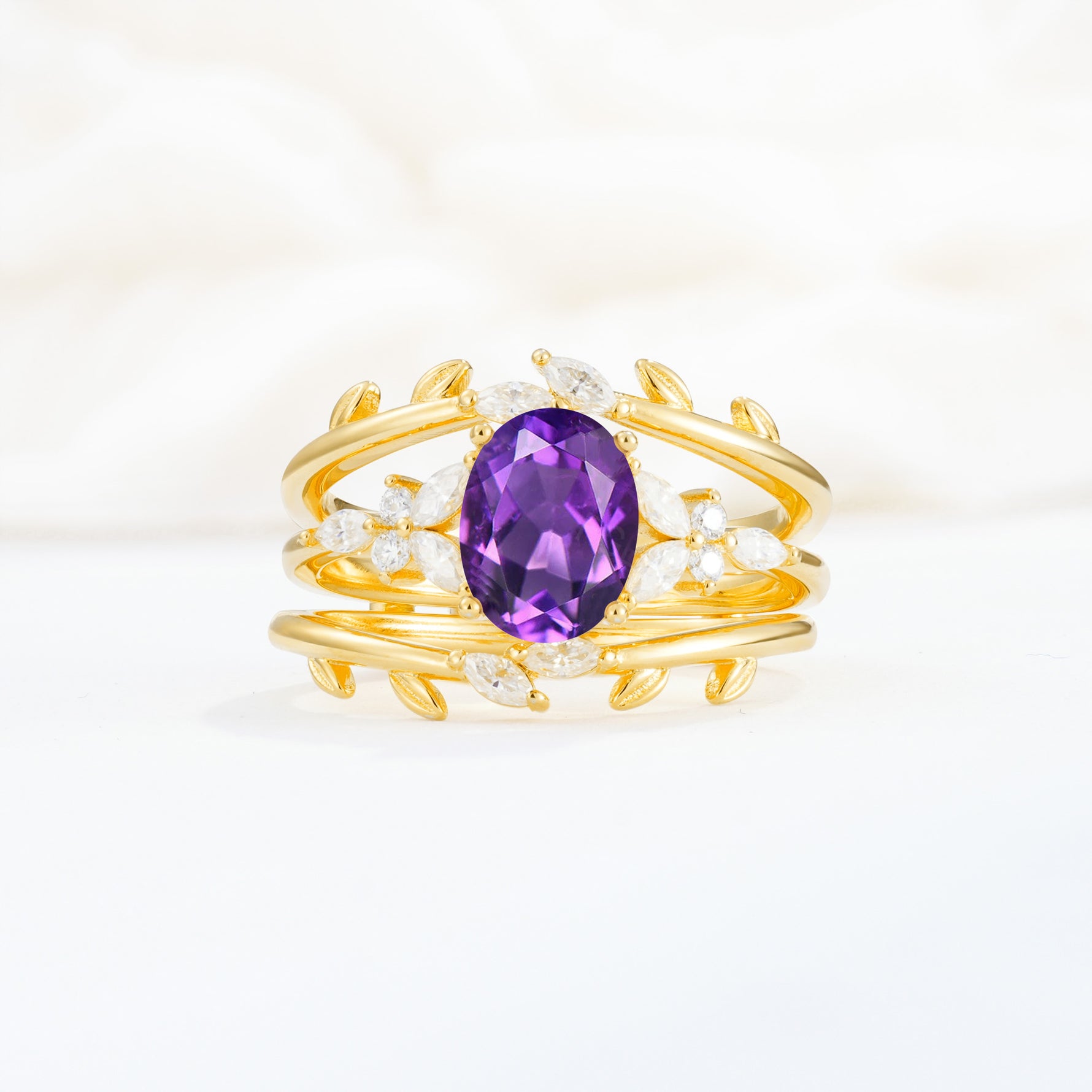 SR17104 Amethyst Ring - Yellow-Gold