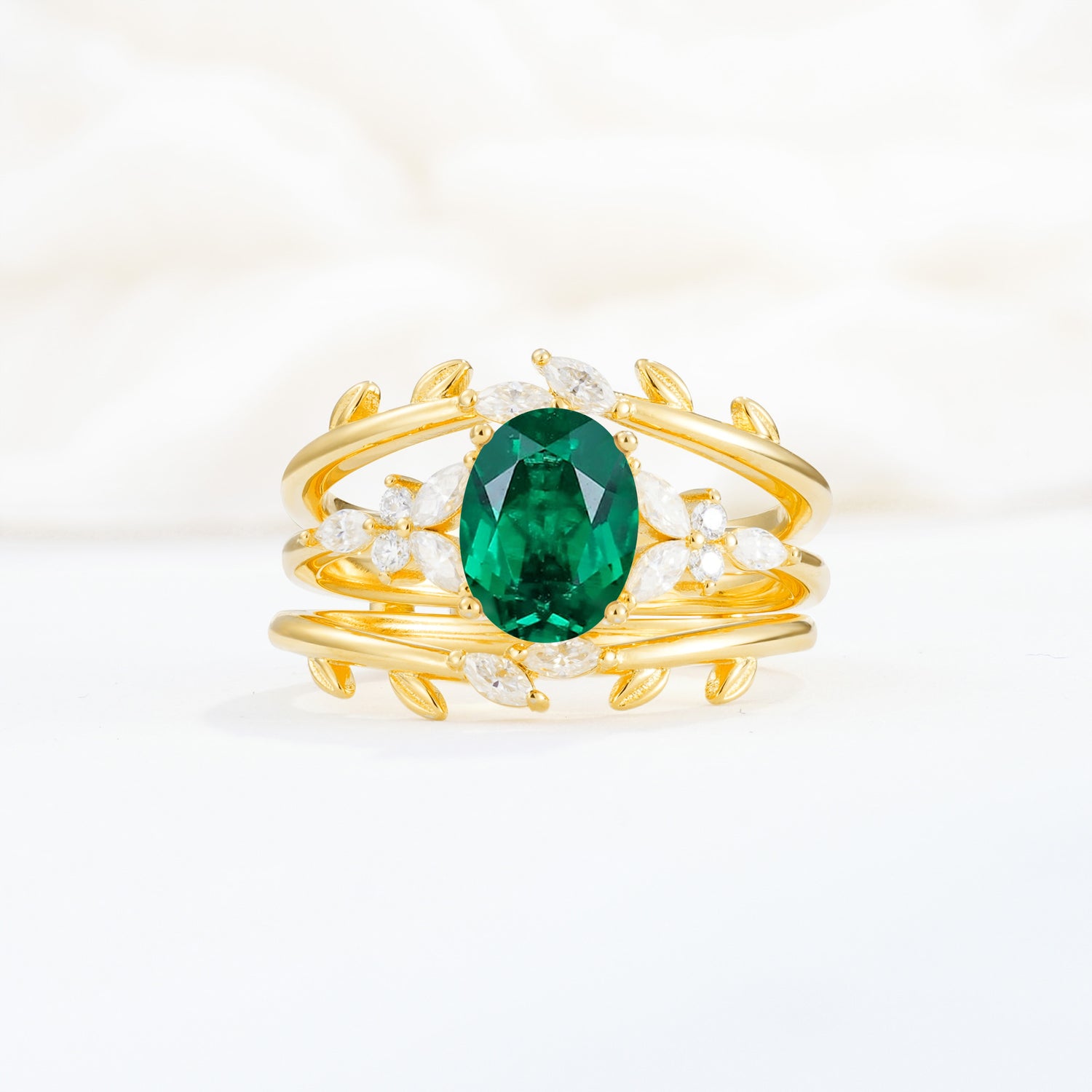 SR17104 Emerald Ring - Yellow-Gold