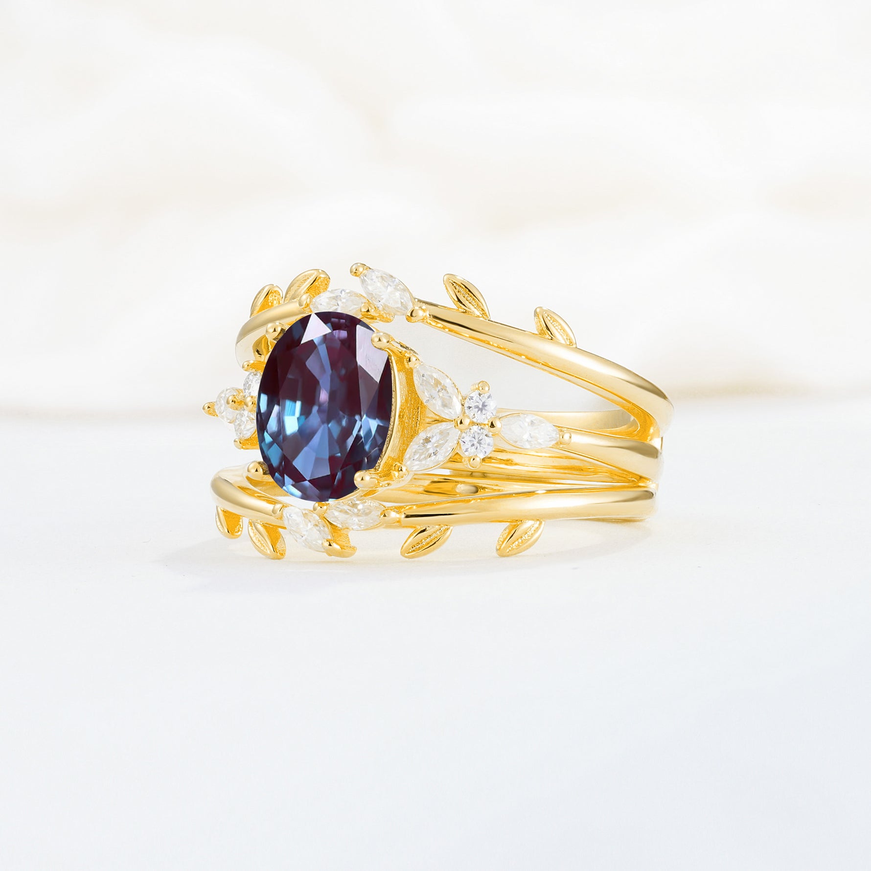 SR17104 Alexandrite Ring - White-Gold
