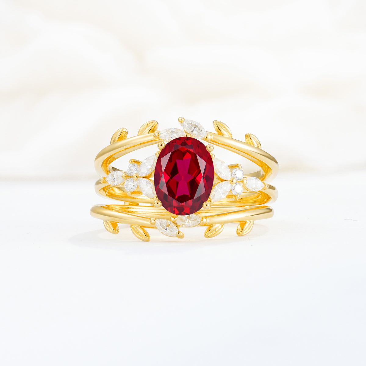 SR17104 Ruby Ring - Yellow-Gold