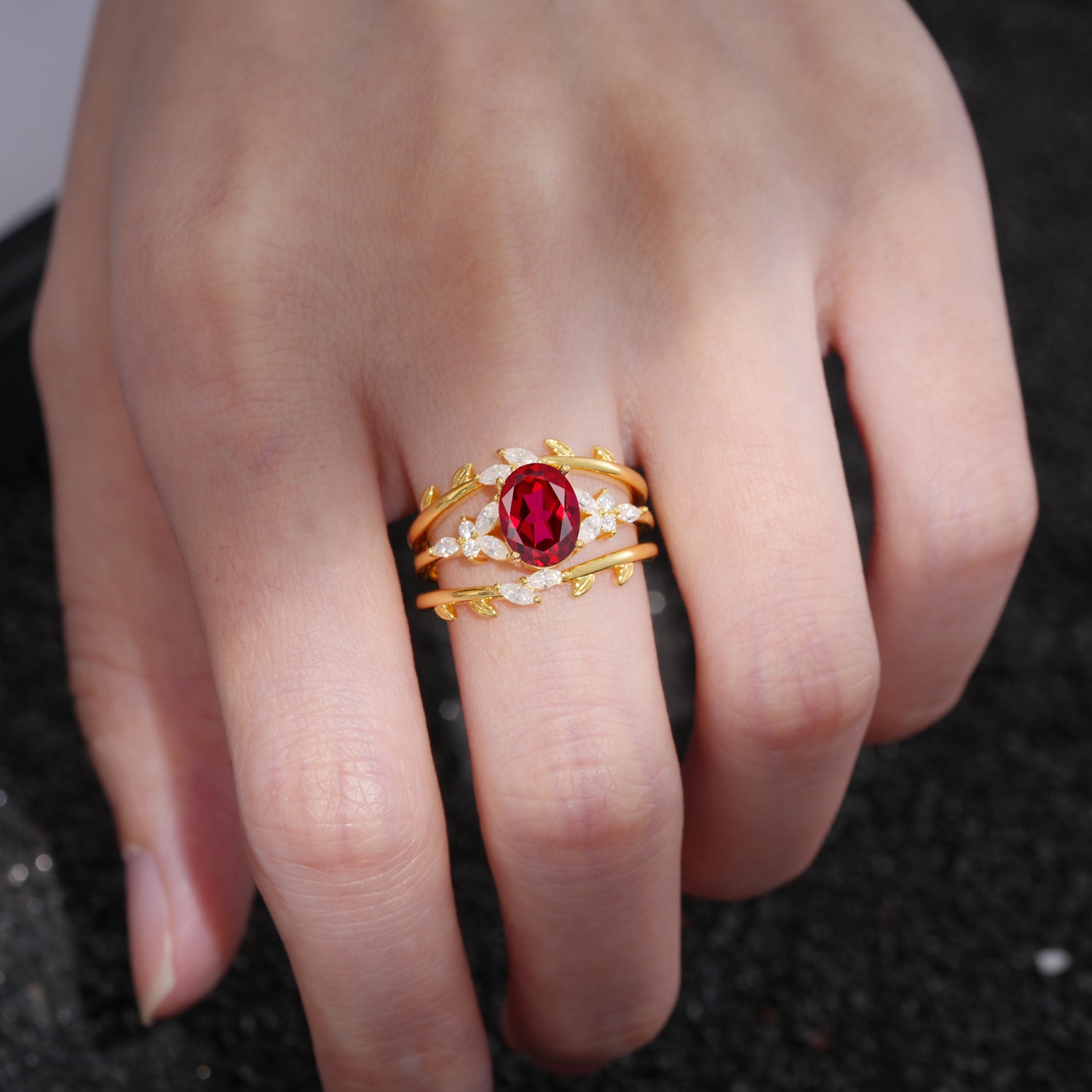 SR17104 Ruby Ring - Rose-Gold