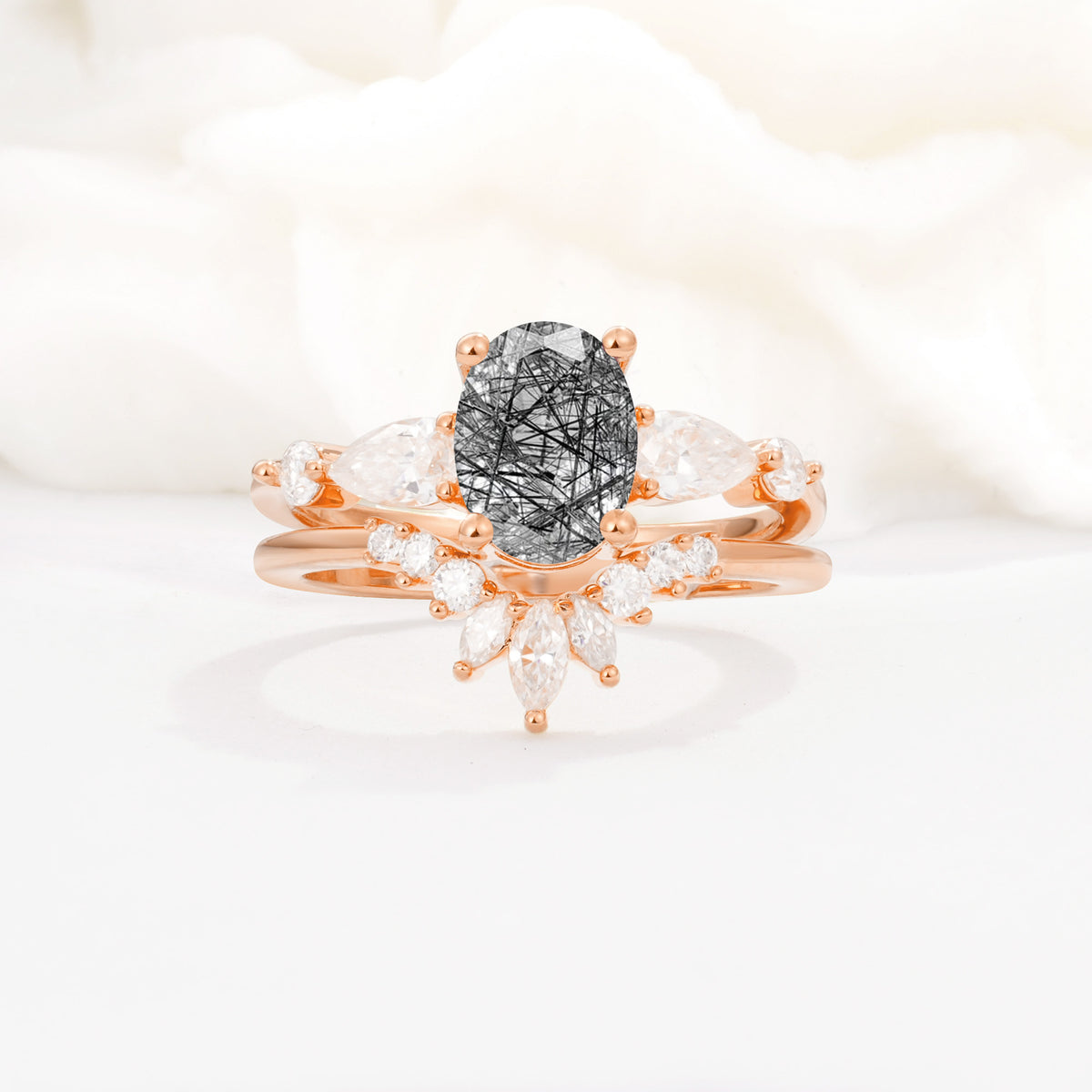 SR17105 Black Rutilated Quartz Ring - Additional view