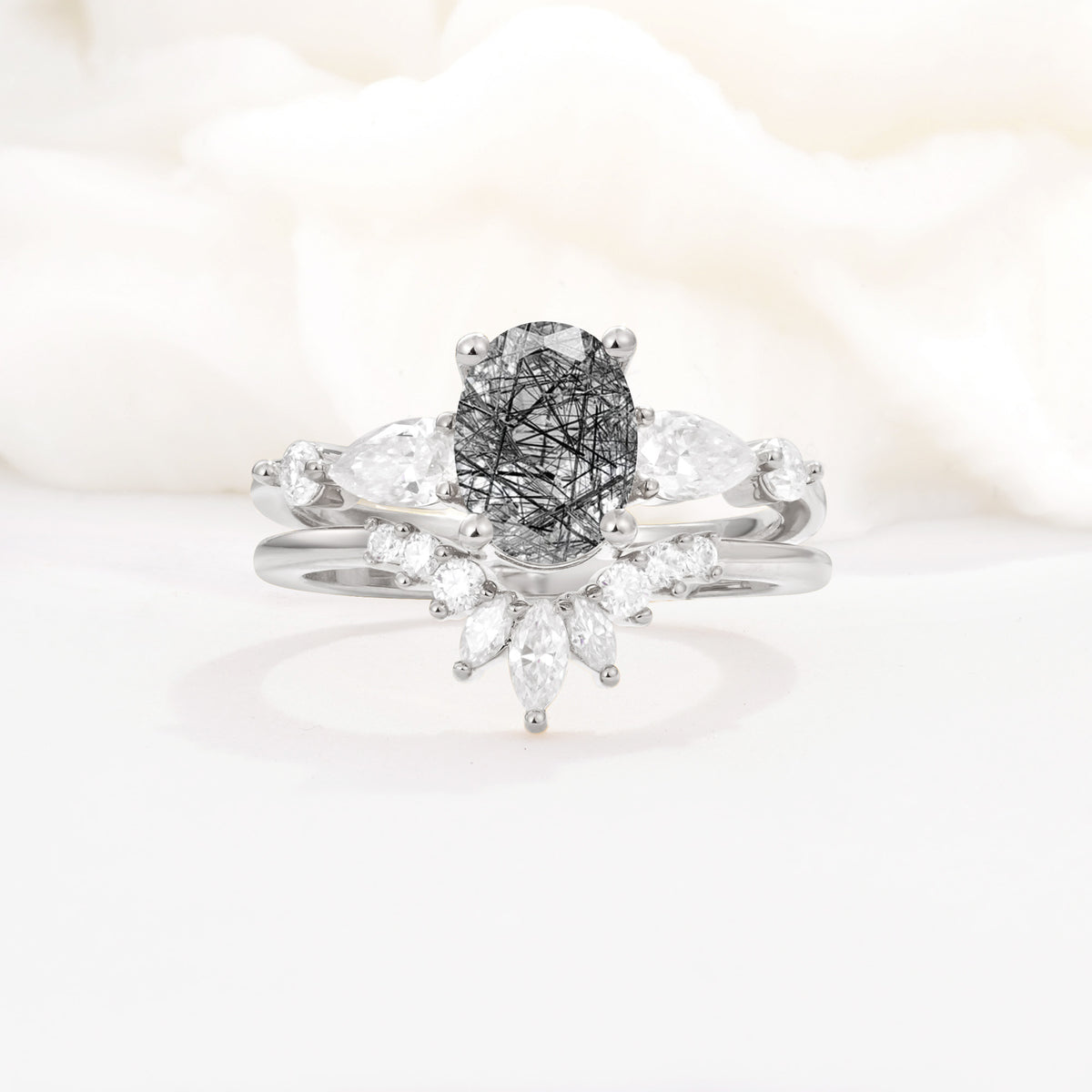 SR17105 Black Rutilated Quartz Ring - Additional view
