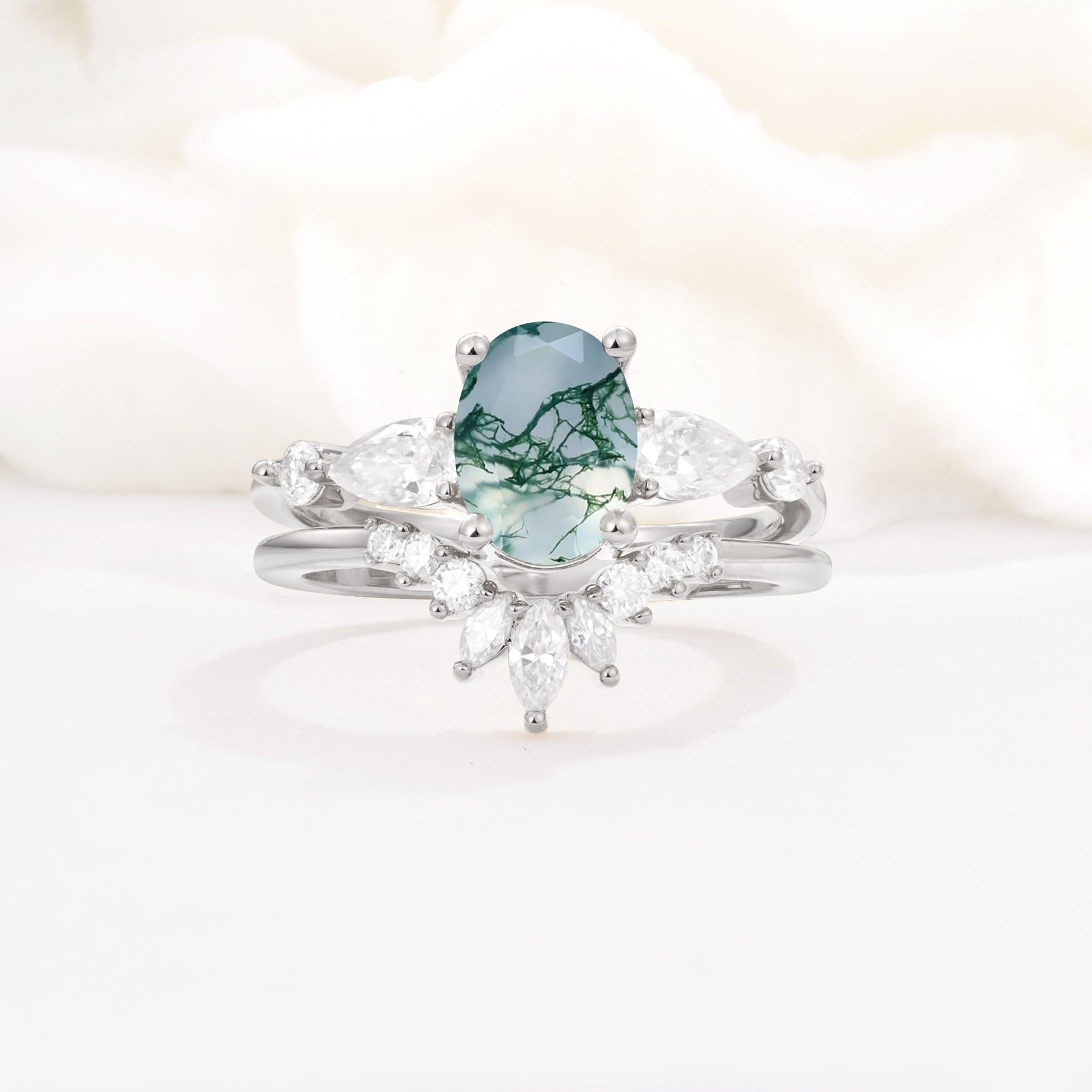 SR17105 Moss Agate Ring - Additional view
