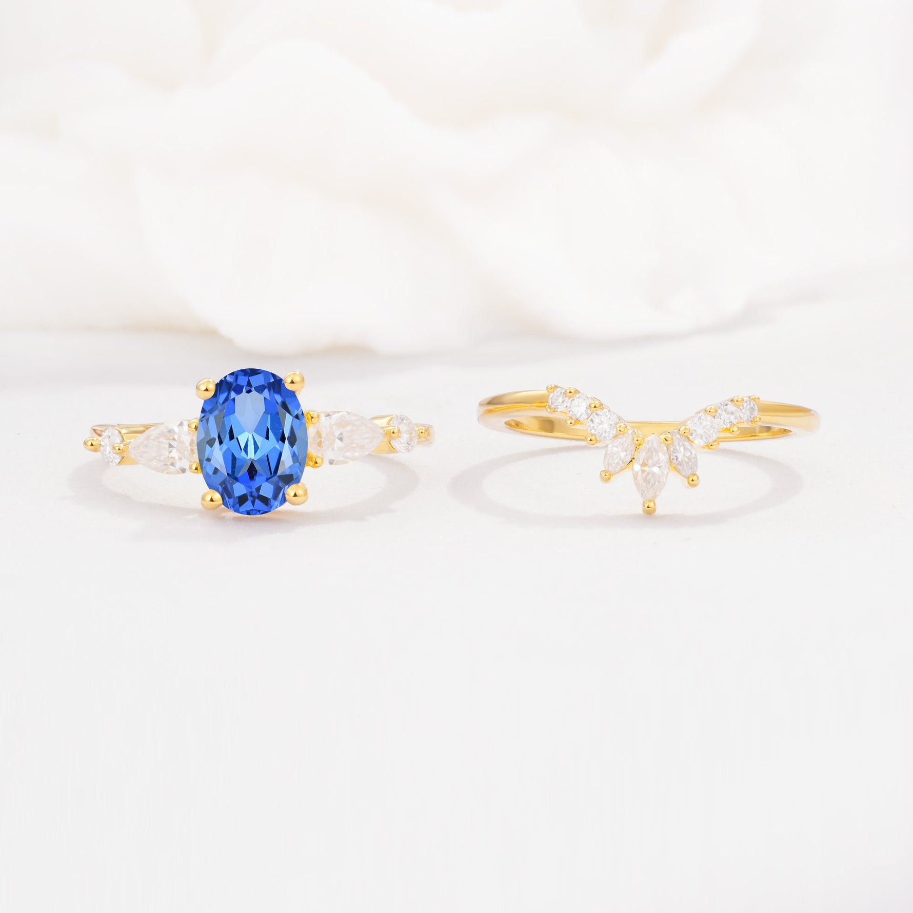 SR17105 Sapphire Ring - White-Gold