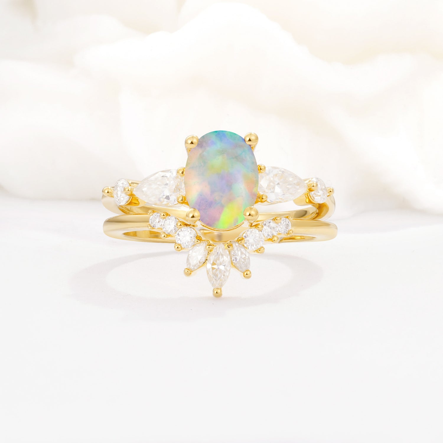SR17105 Fire Opal Ring - Yellow-Gold