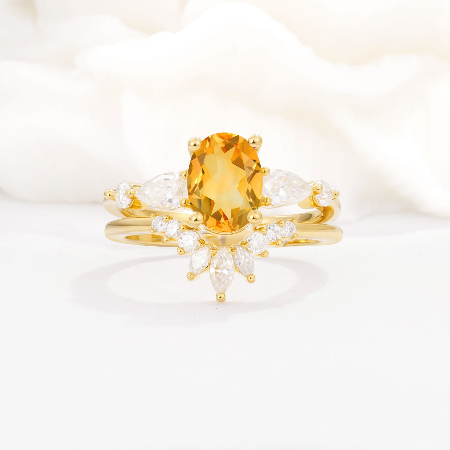 SR17105 Citrine Ring - Yellow-Gold