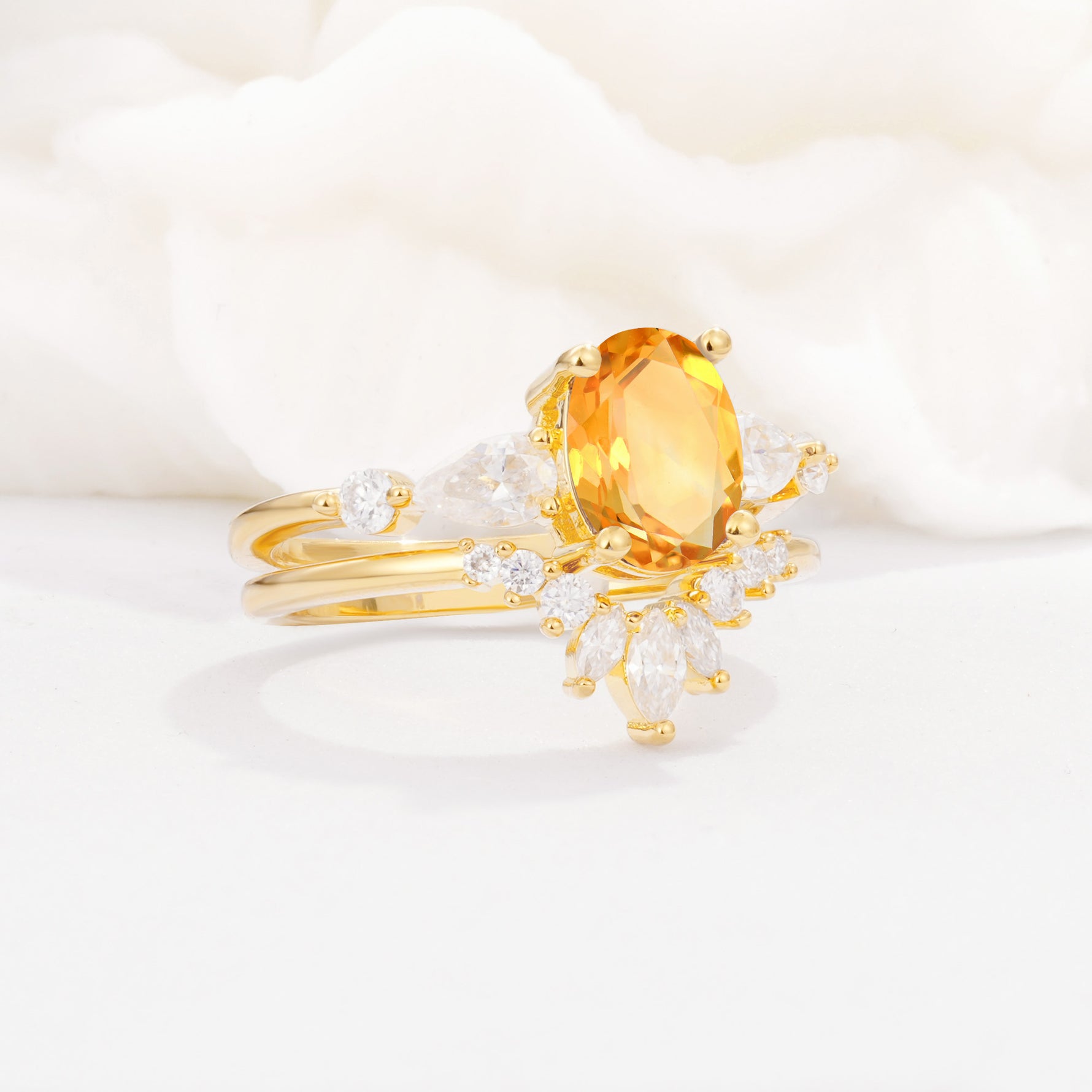 SR17105 Citrine Ring - Rose-Gold