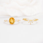 SR17105 Citrine Ring - White-Gold