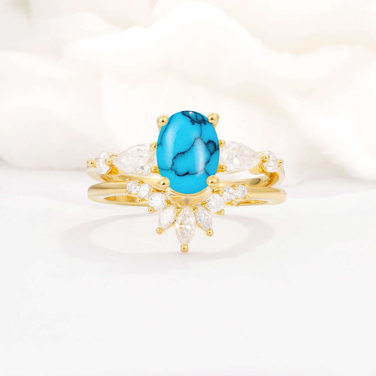 SR17105 Turquoise Ring - Yellow-Gold
