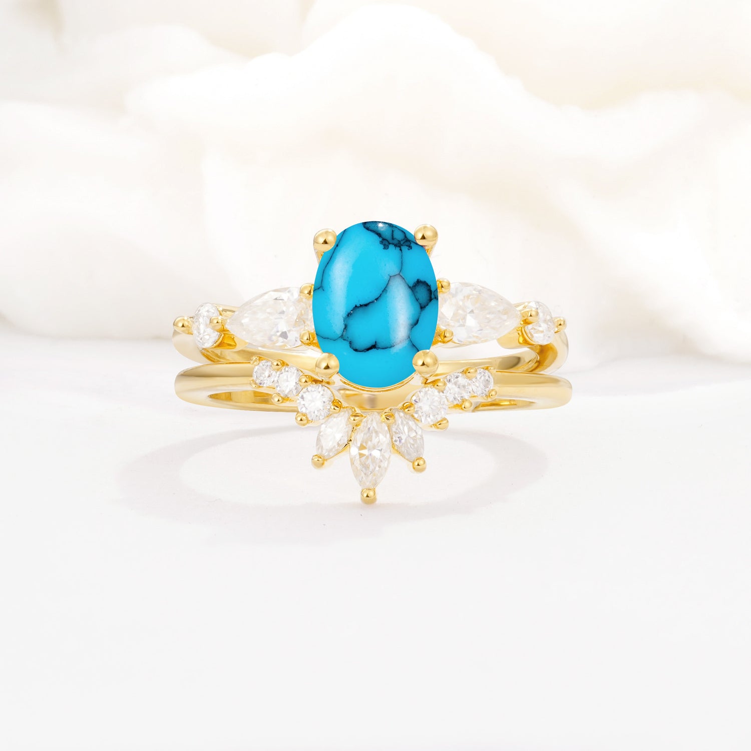 SR17105 Turquoise Ring - Yellow-Gold