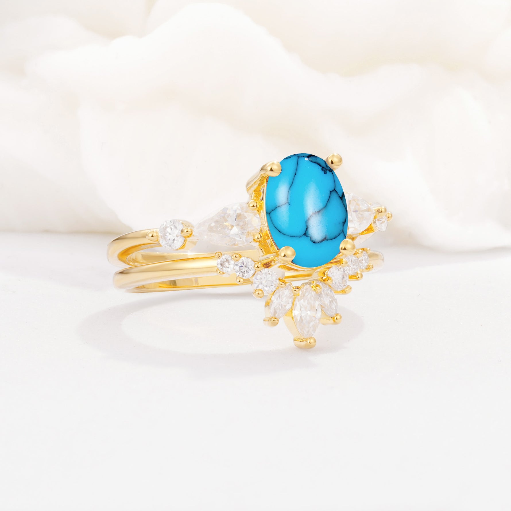 SR17105 Turquoise Ring - Rose-Gold