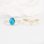 SR17105 Turquoise Ring - White-Gold