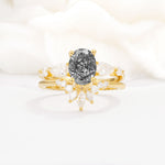 SR17105 Black Rutilated Quartz Ring - Yellow-Gold