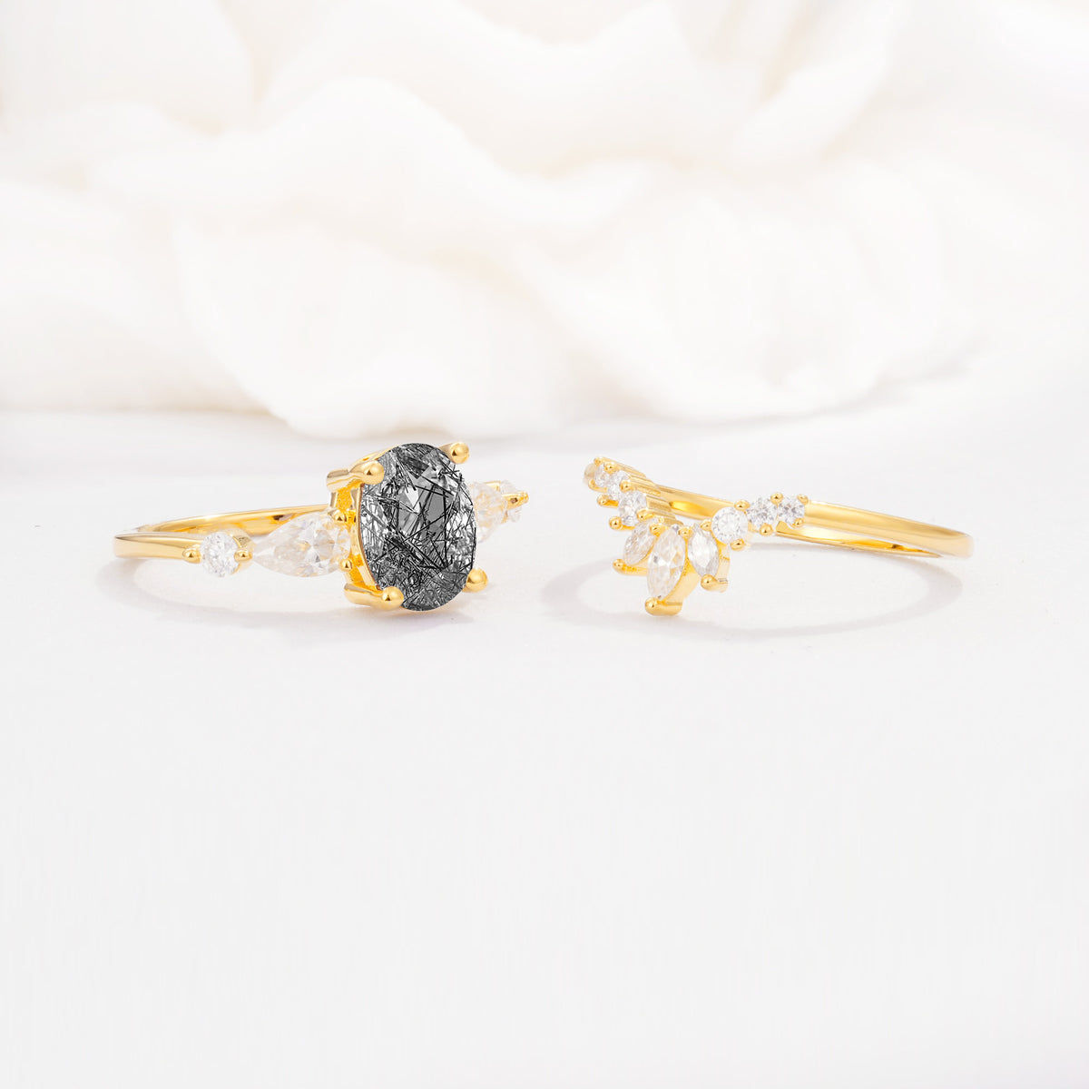 SR17105 Black Rutilated Quartz Ring - Additional view