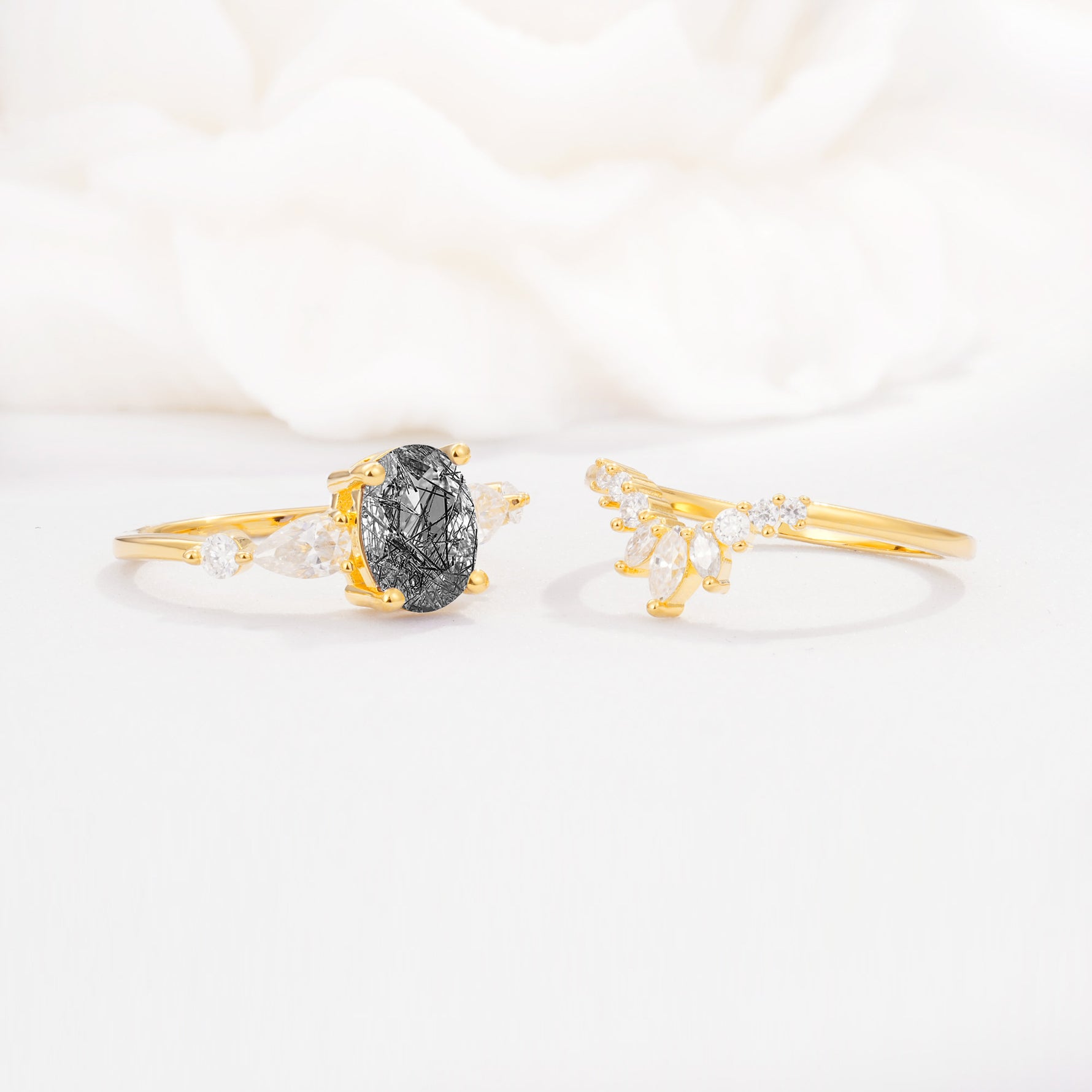 SR17105 Black Rutilated Quartz Ring - Additional view