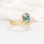 SR17105 Moss Agate Ring - Rose-Gold