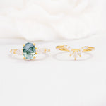 SR17105 Moss Agate Ring - White-Gold