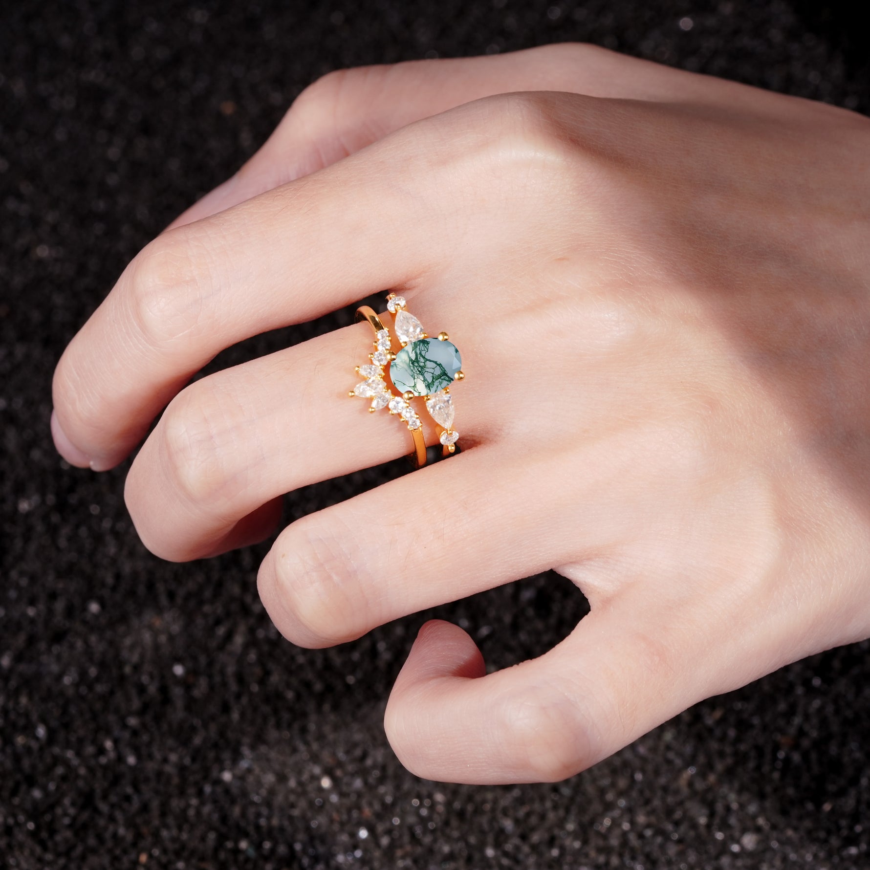 SR17105 Moss Agate Ring - Additional view