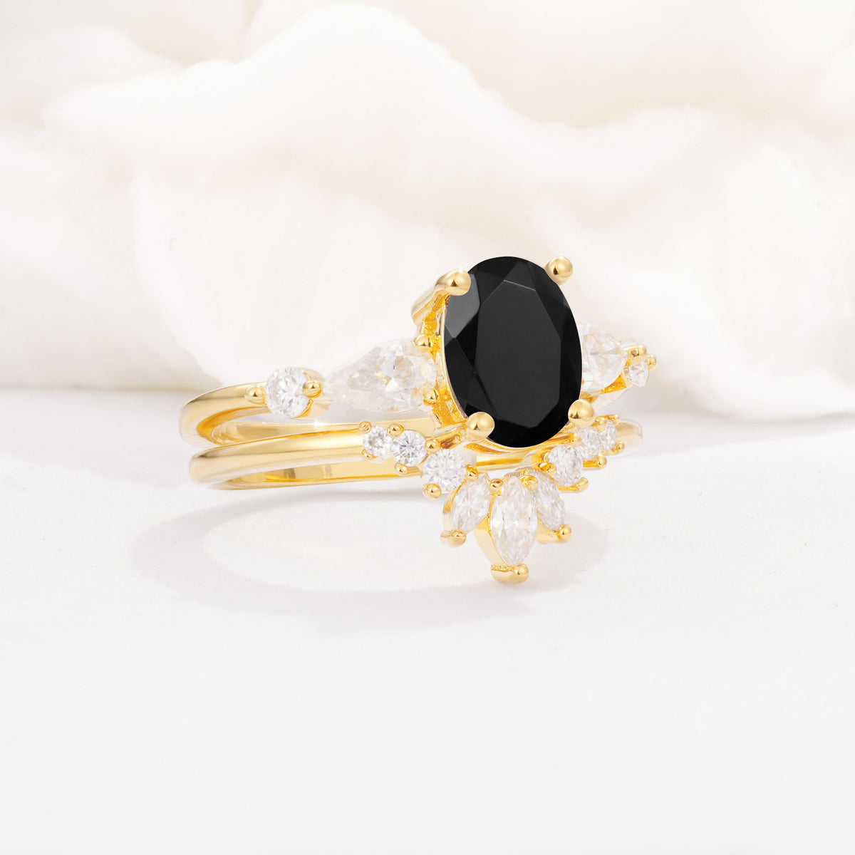 SR17105 Black Onyx Ring - Rose-Gold