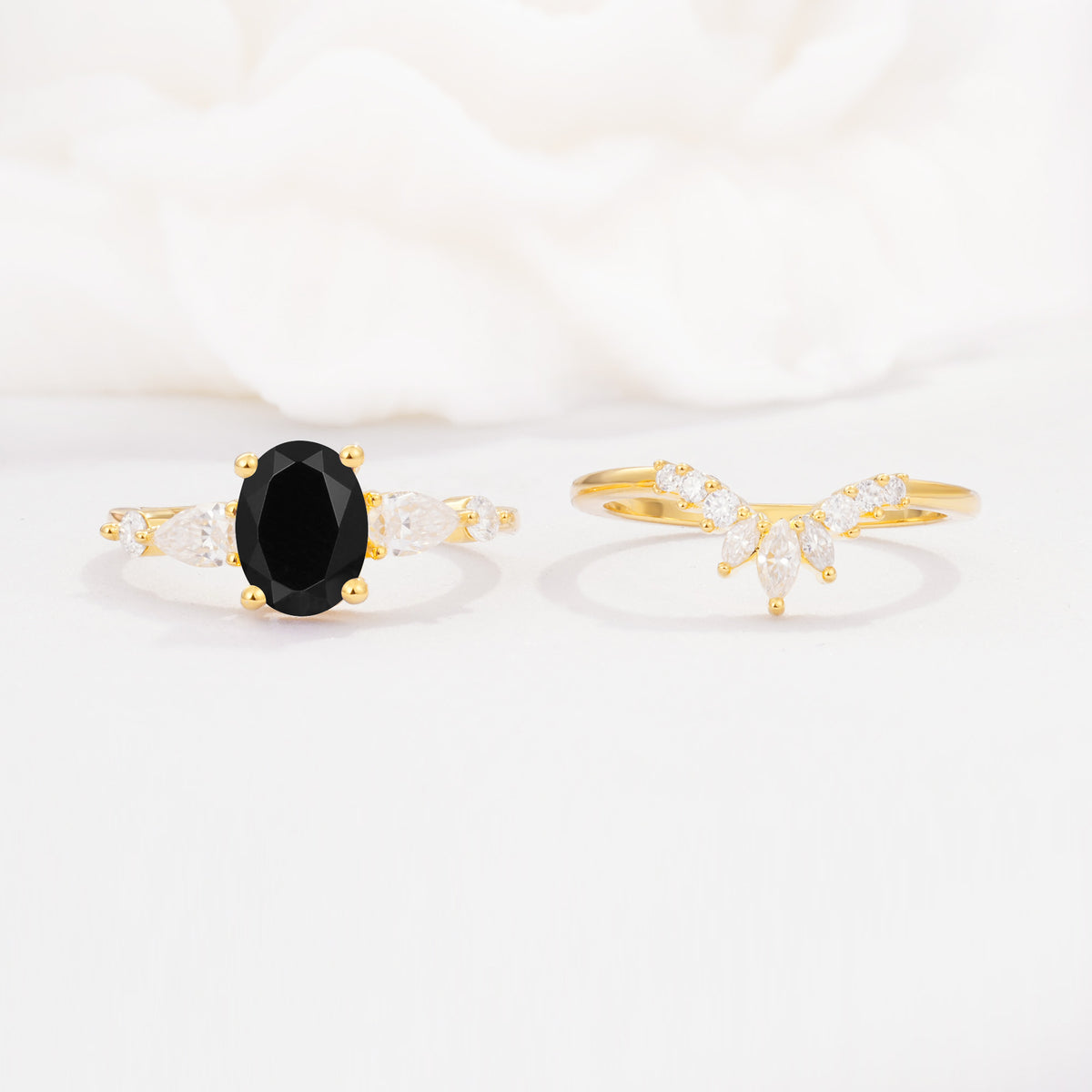 SR17105 Black Onyx Ring - White-Gold