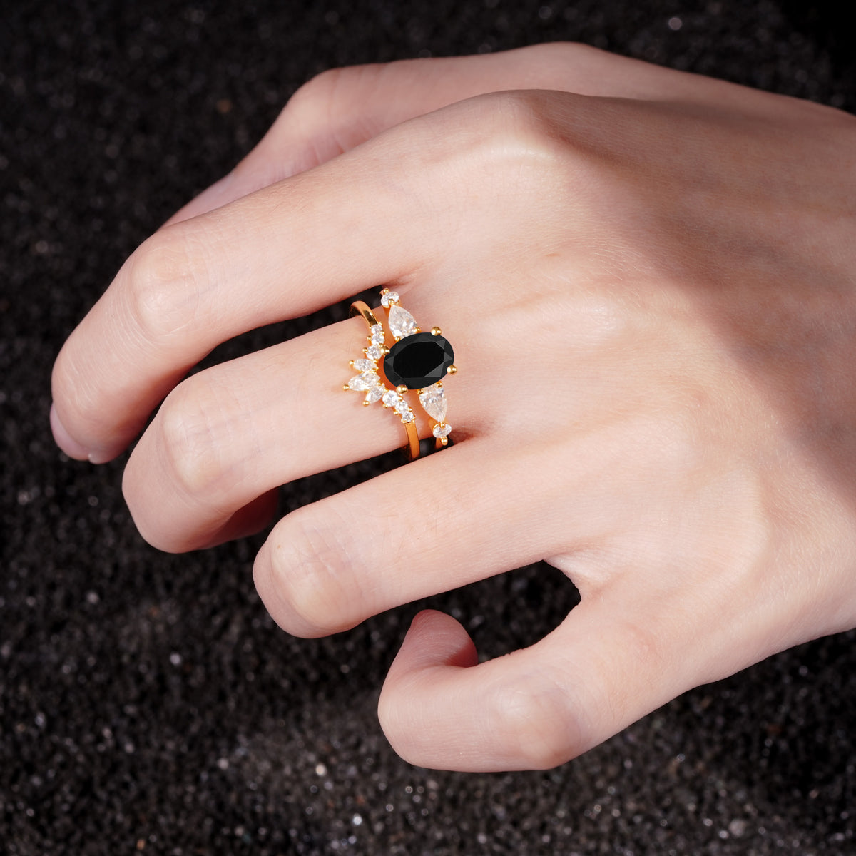SR17105 Black Onyx Ring - Additional view