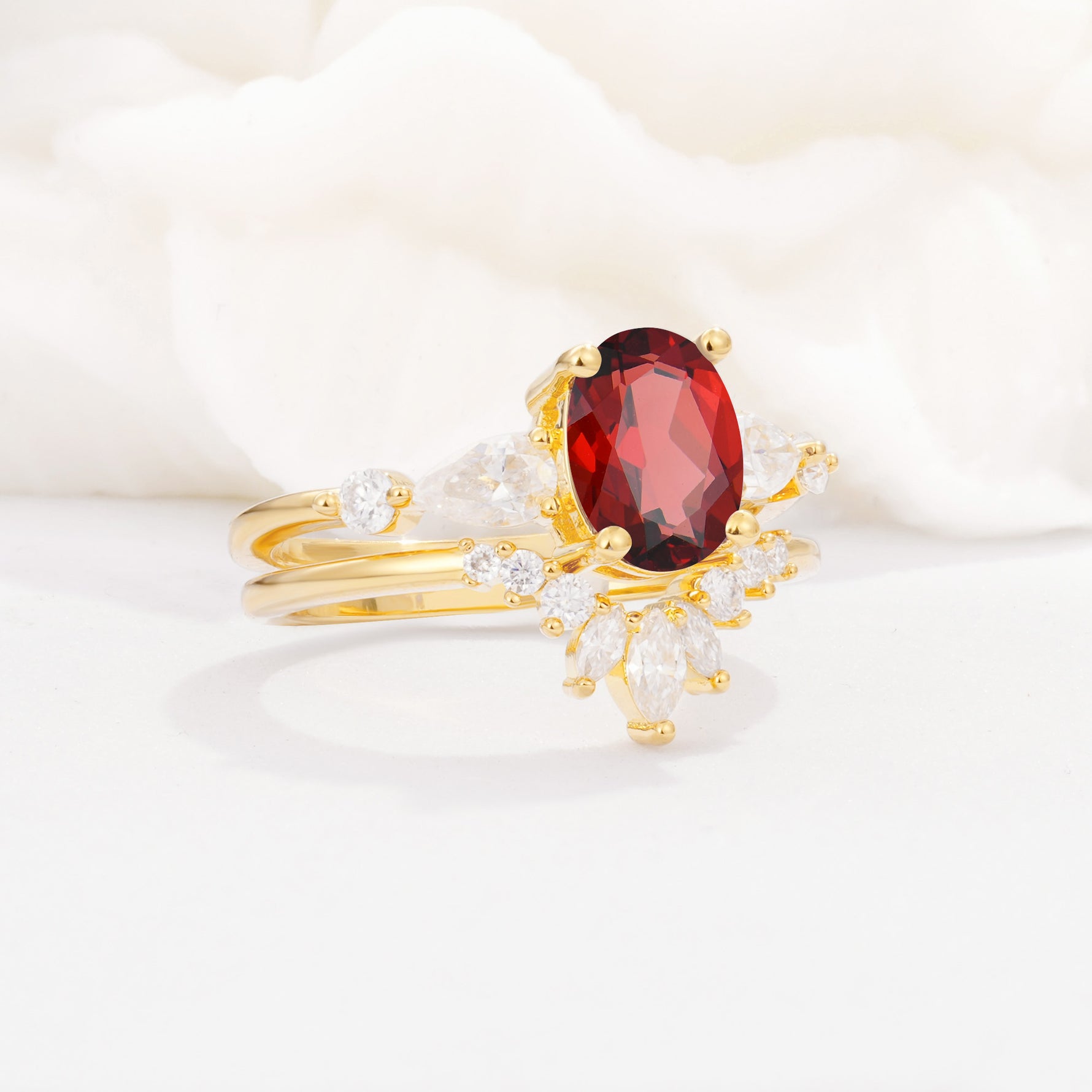 SR17105 Garnet Ring - Rose-Gold