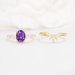 SR17105 Amethyst Ring - White-Gold