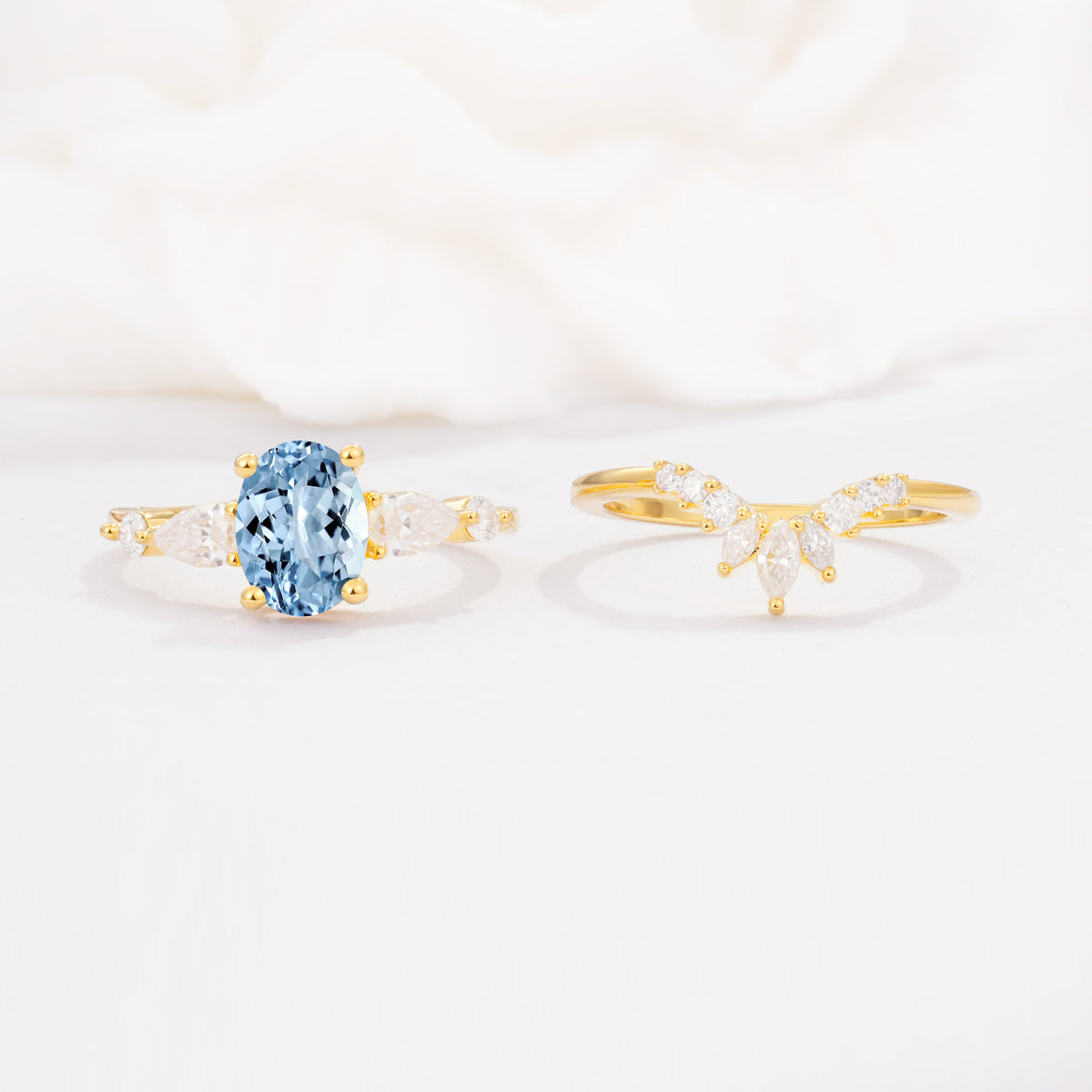 SR17105 Aquamarine Ring - White-Gold